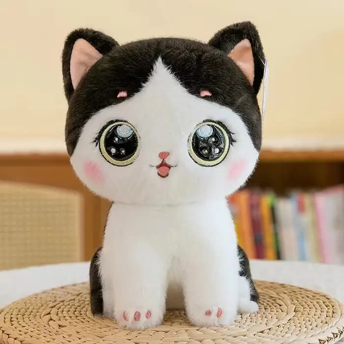 Jouet en peluche chat Super mignon de 24cm, créatif, Super doux, grands yeux, poupée animale apaisan