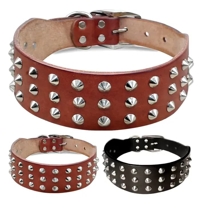 Collier de chien en cuir clouté à pointes pour petits et moyens chiens bouledogue réglable Anti-mors