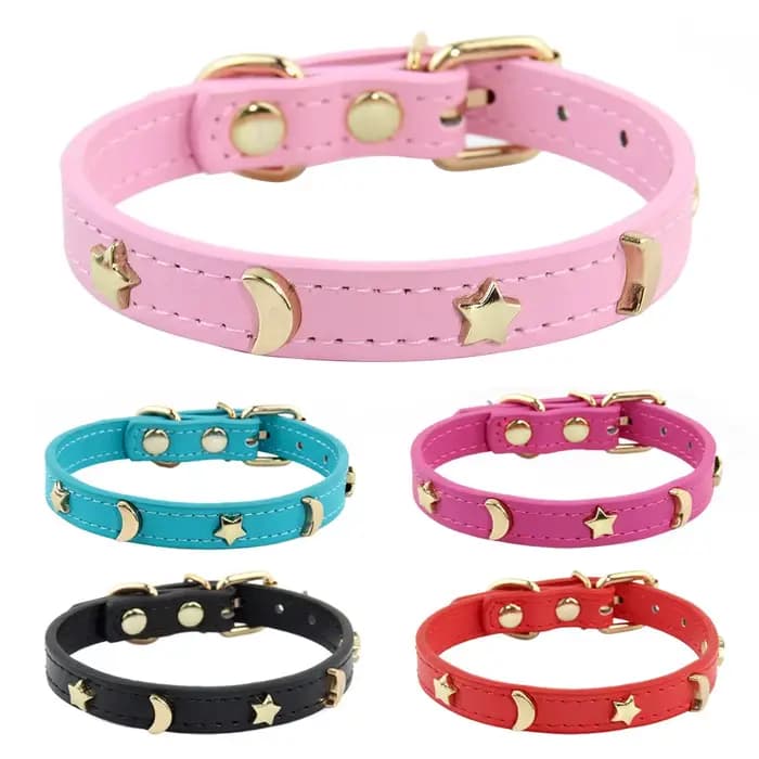 Collier de chat mignon en cuir souple, colliers pour animaux de compagnie pour petit chien chaton ch