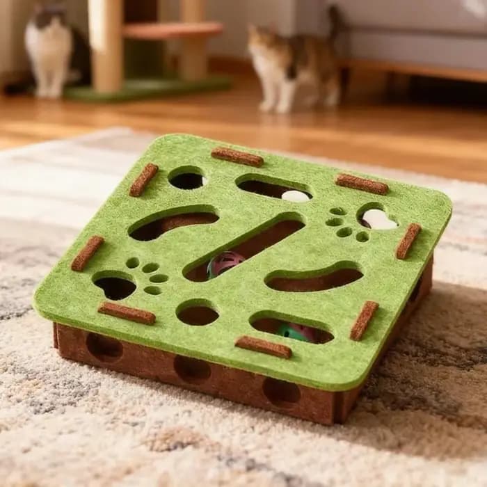 Nouveau jouet de puzzle pour chat, tunnel en feutre, boîte de jeu pour chat avec balle, divertisseme