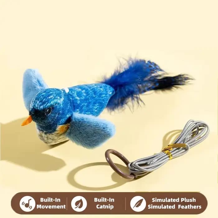 Jouets pour chats d'intérieur, jouet interactif pour chat, son d'oiseau réaliste, jouet en peluche, 