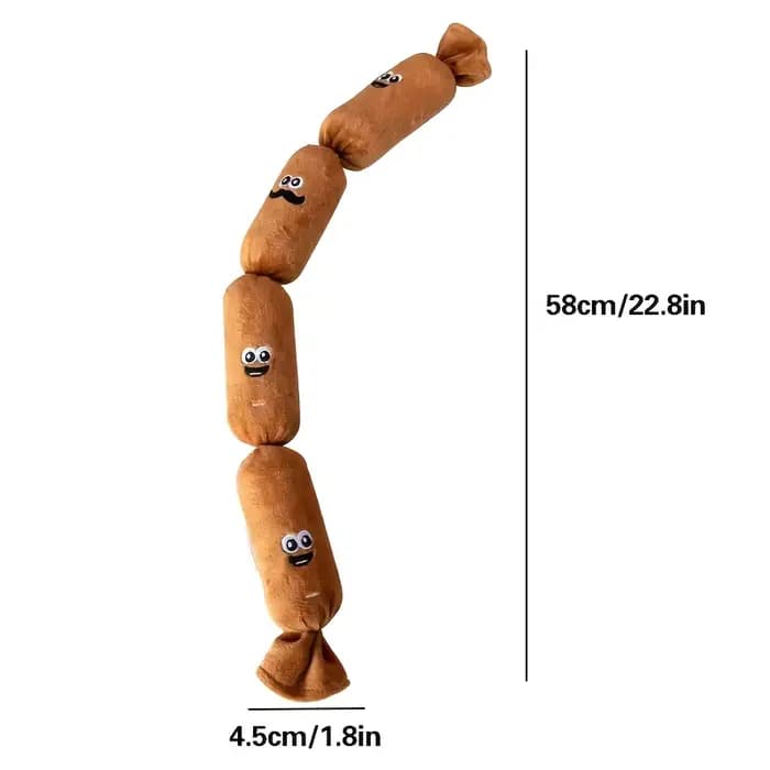 Jouet à mâcher en peluche en forme de saucisse pour chiens : avec son BB qui couine à pression, rési