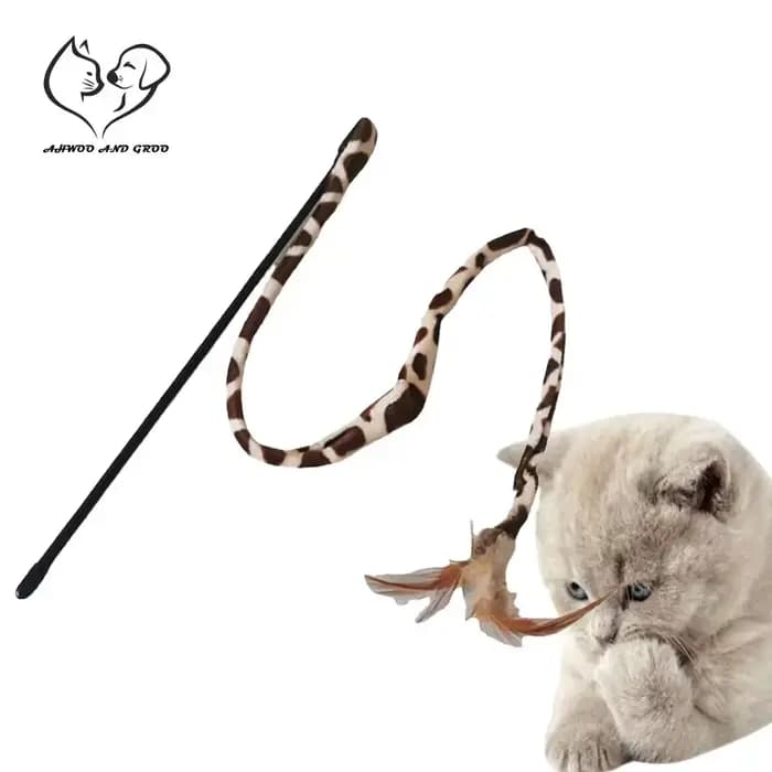 Jouets interactifs pour chats avec plumes de simulation, bâtonnet amusant avec plumes pour chatons, 