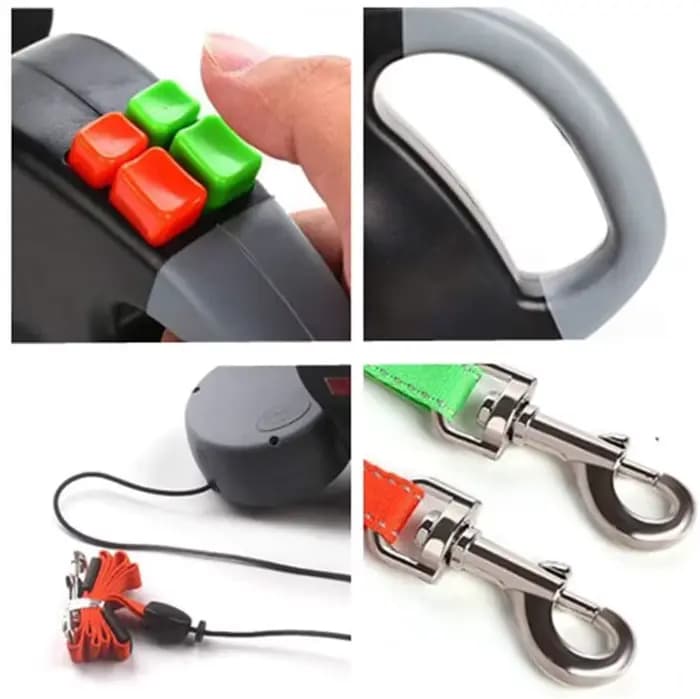Double laisse rétractable extensible pour chiens, laisse automatique réfléchissante de 3M pour anima