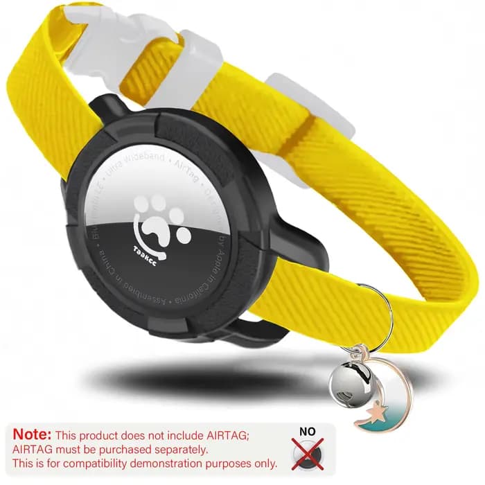 Collier élastique sécurisé pour chat AirTag, collier anti-perte pour animaux de compagnie avec cloch
