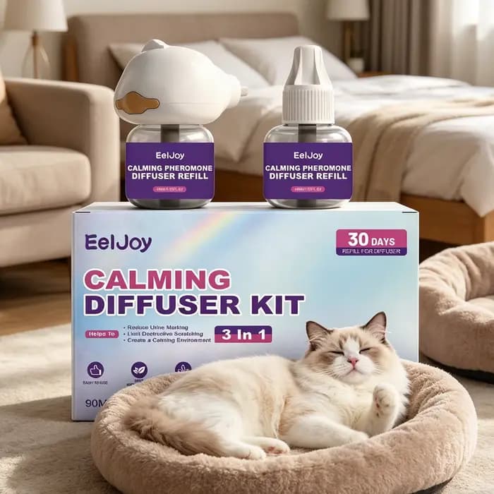 Diffuseur apaisant pour chats, anti-stress, aide à la relaxation pour chats anxieux, diffuseur d'amb