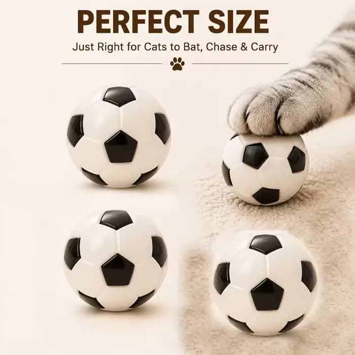 4 jouets de football pour chat, balles interactives roulantes pour chaton, balles de jeu d'intérieur