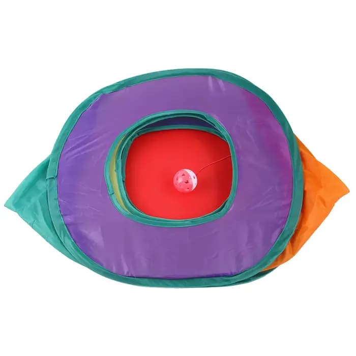 Tunnel carré arc-en-ciel pour chat, magasin pliant, seau de forage pour animaux de compagnie, jouets