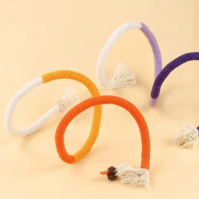 Silvervine-Jouet coule pour chat, ULmolaire en coton, bouche propre, jeu pour chaton