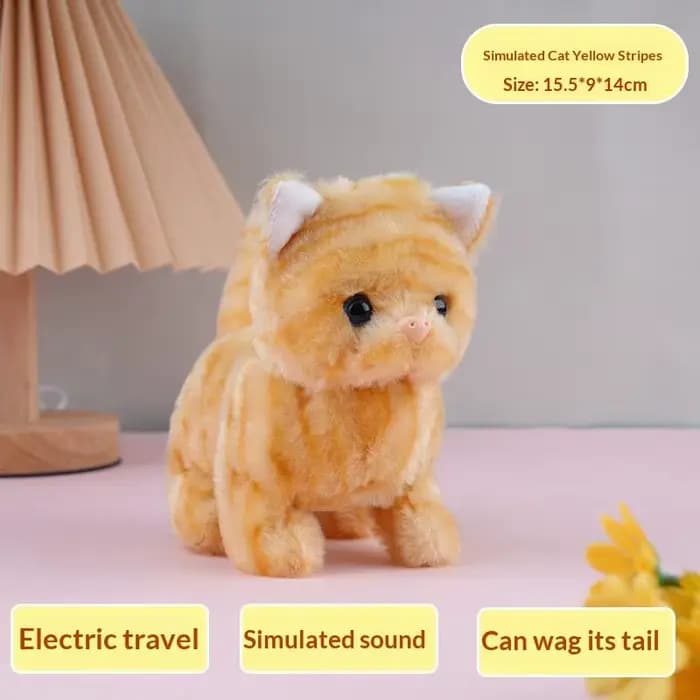 Jouet électrique en peluche pour chat, Machine mobile, marche, aboiement, Simulation, jouet pour ani