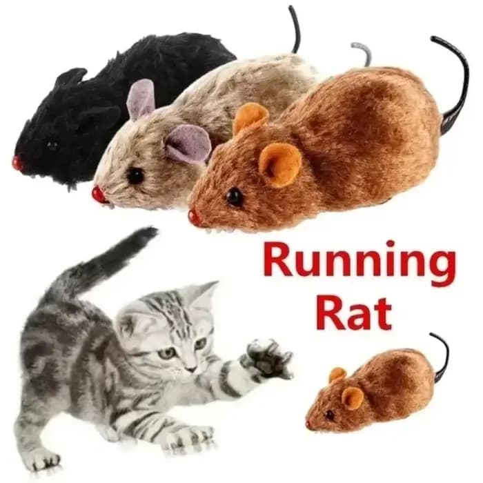Souris en peluche pour chats et chiens, jouet drôle et réaliste, rat en cours d'exécution, queue d'a