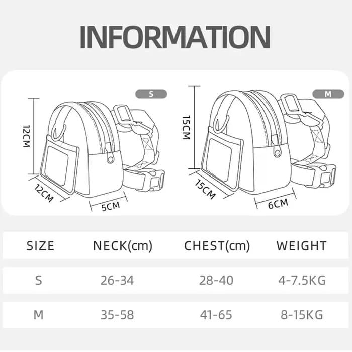 Sac à dos SFP Shiba Inu pour petits chiens, cartable pour animaux de compagnie, grand espace, fourni
