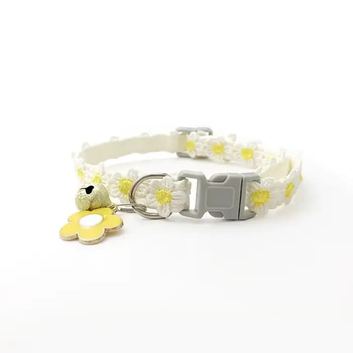 Collier pour animaux de compagnie, collier pour chat en dentelle colorée avec fleur, accessoires pou