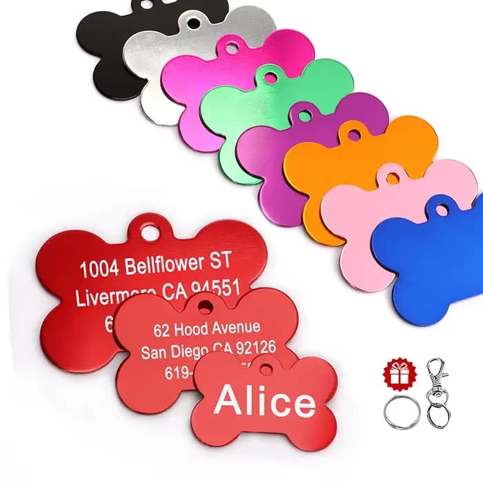 Étiquette d'identification personnalisée pour chiens et chats, en alliage personnalisé, accessoires 