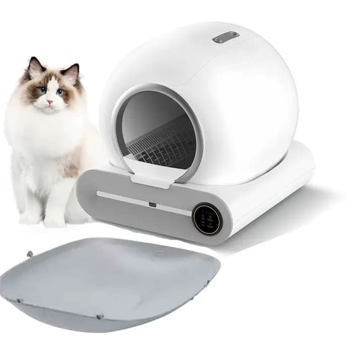 1 pièce Bac à litière automatique intelligent pour chat, Tapis de support inférieur pour toilette de