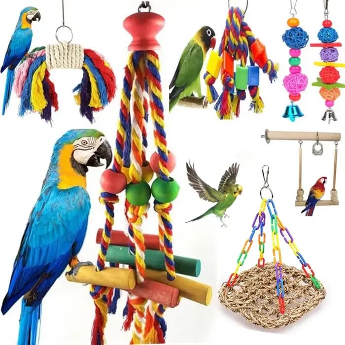Jouet à mâcher pour perroquets, corde en coton, jouet pour oiseaux, pont de morsure, jouets à déchir