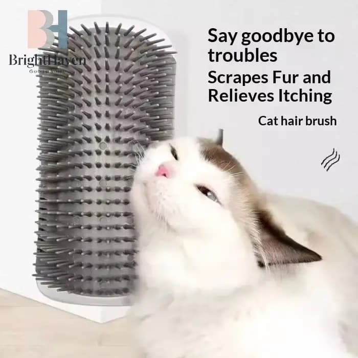 Brosse de toilettage auto-nettoyante murale Corner Cat, peigne de massage et éliminateur de poils po