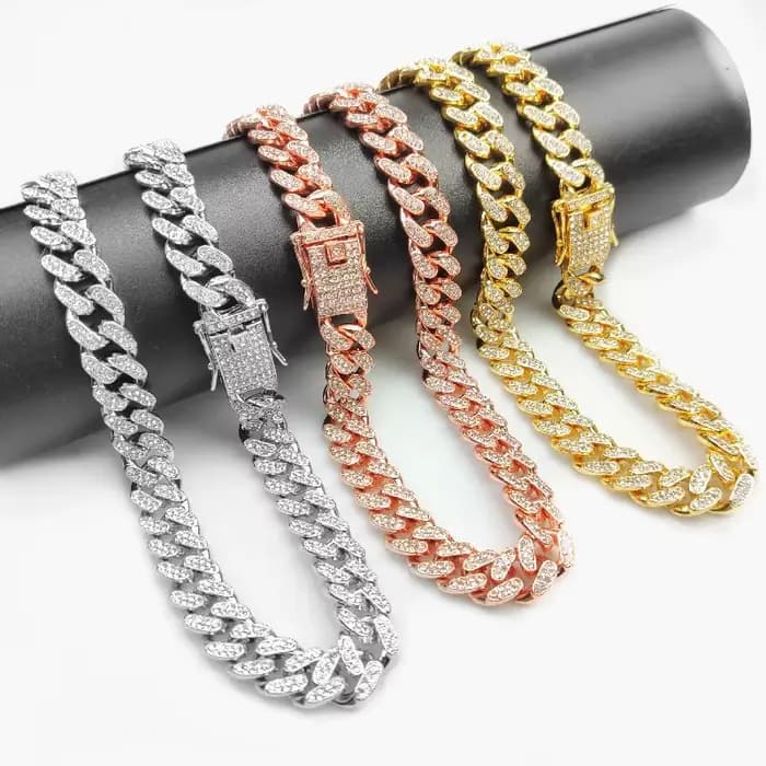 Collier de luxe à maillons cubains pour chat, bijoux en strass, chaîne en or pour chaton, accessoire
