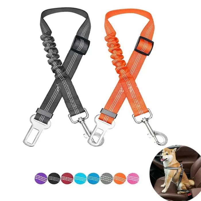 Harnais de ceinture de sécurité de voiture réglable pour chiens, coussin réfléchissant en Nylon, éla