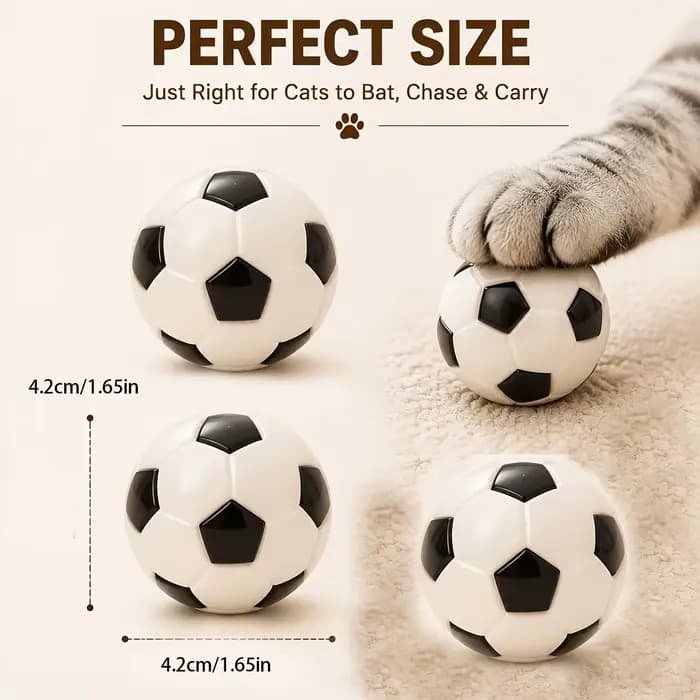 Lot de 4 jouets de football pour chat : balle rebondissante interactive pour chatons et chats adulte