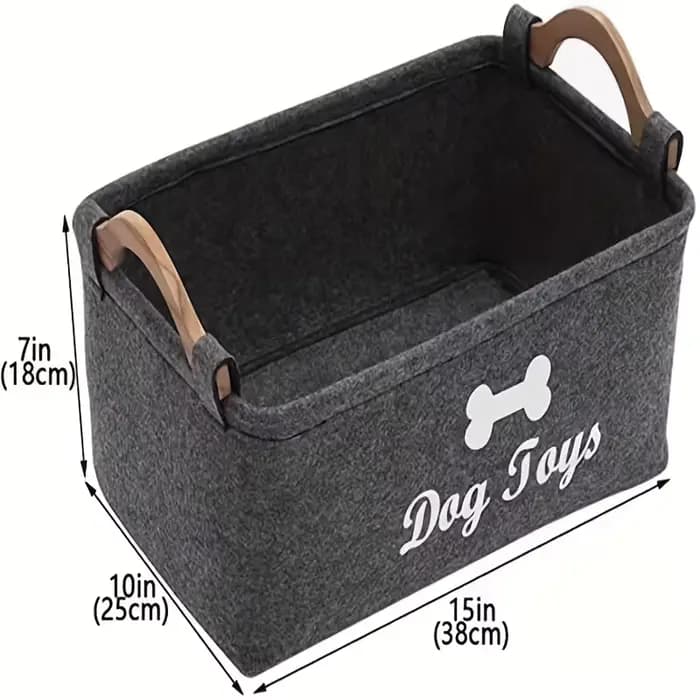 Panier de rangement pliable en feutre pour jouets d'animaux de compagnie, boîte à jouets pour chiens