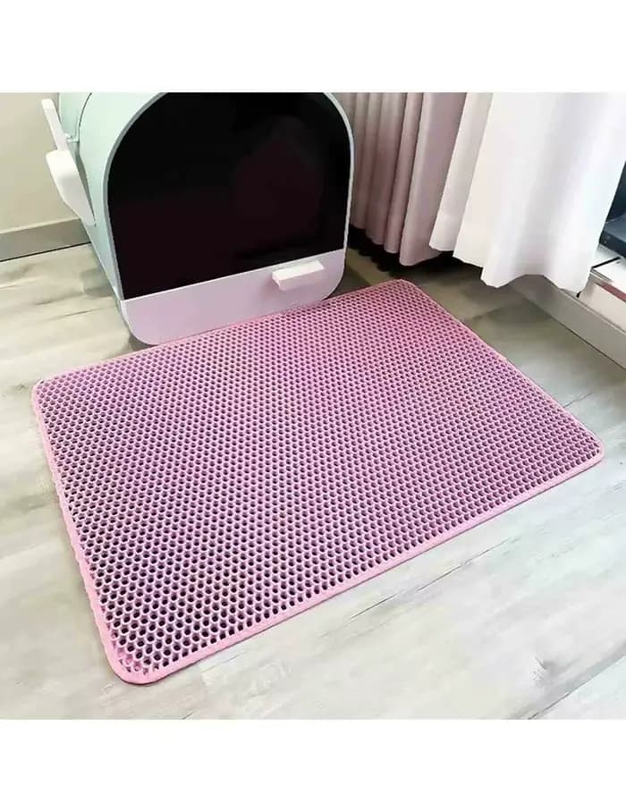 Tapis de litière pour chat double couche, antidérapant, grand format, filtre pour bac à litière, rés
