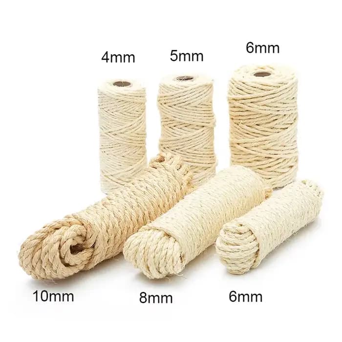 Corde en Sisal naturelle pour arbre à chat, poste à gratter, corde de remplacement pour protéger le 