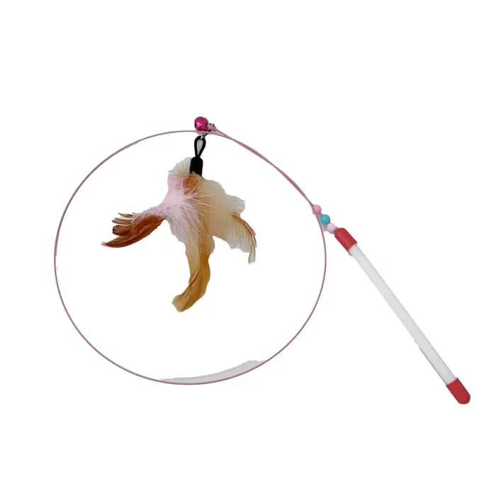 Jouet interactif pour chat, Simulation drôle de poisson en plumes avec bâton de cloche, jouets pour 