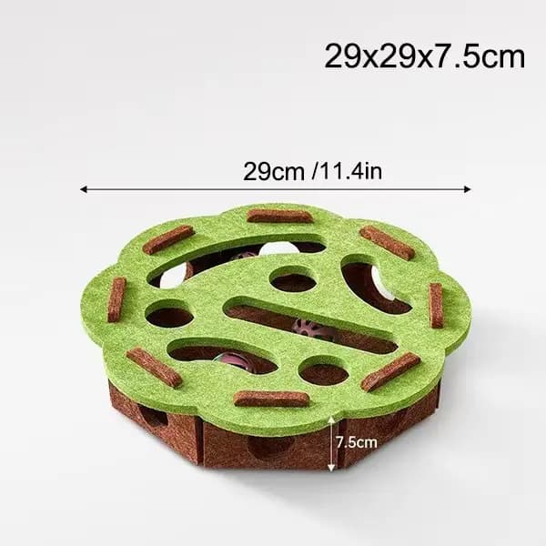 Nouveau jouet de puzzle pour chat, boîte en feutre avec tunnel labyrinthe, boule à clochette, jouets