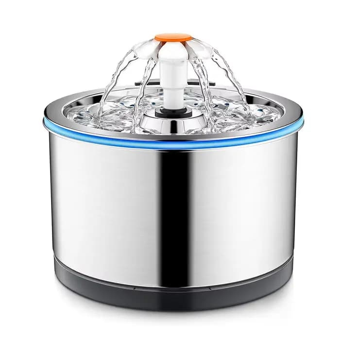 Fontaine pour animaux de compagnie en acier inoxydable 2,5 l, distributeur d'eau automatique pour ch