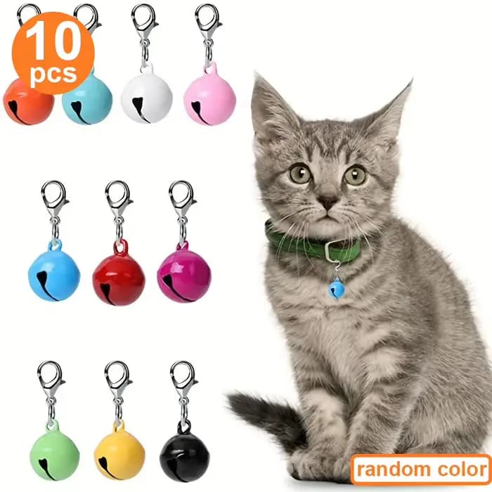10 clochettes pour collier d'animal, adaptées aux chats et aux chiens, accessoires multifonctionnels