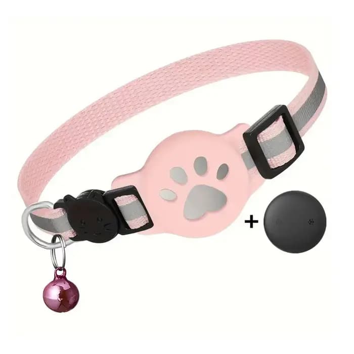 Collier localisateur pour chat, léger et réglable, suivi GPS en temps réel, bandes réfléchissantes e