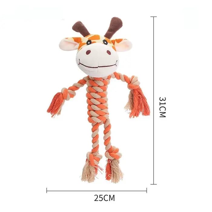 Jouet grinçant pour petits chiens de compagnie, peluche douce à mâcher, forme d'animal en peluche, U