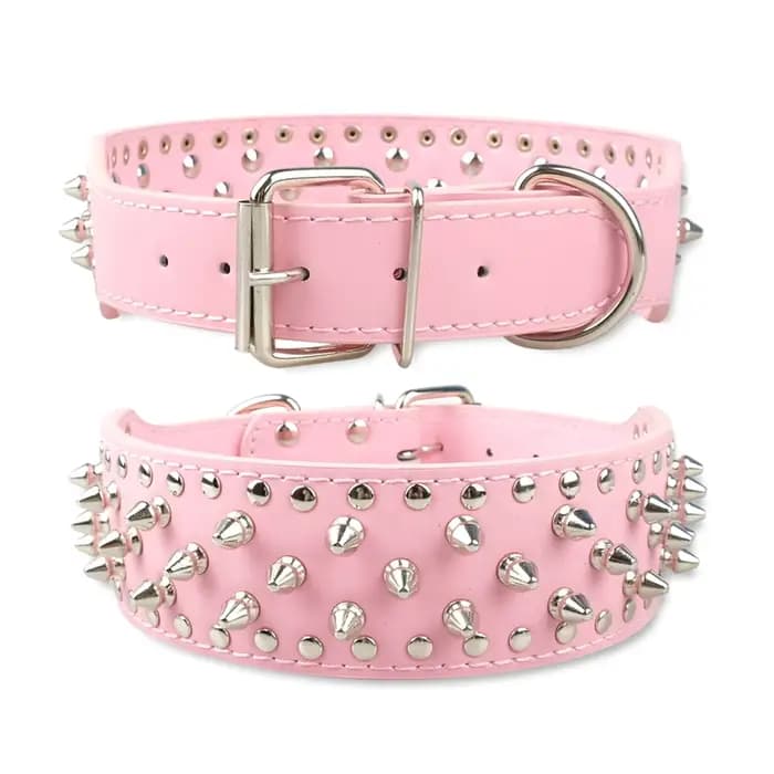 Collier de chien en cuir clouté à pointes pour petits et moyens chiens bouledogue réglable Anti-mors