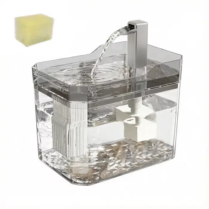 Fontaine à eau pour chat avec filtre automatique, transparente, anti-brûlure à sec, distributeur à r