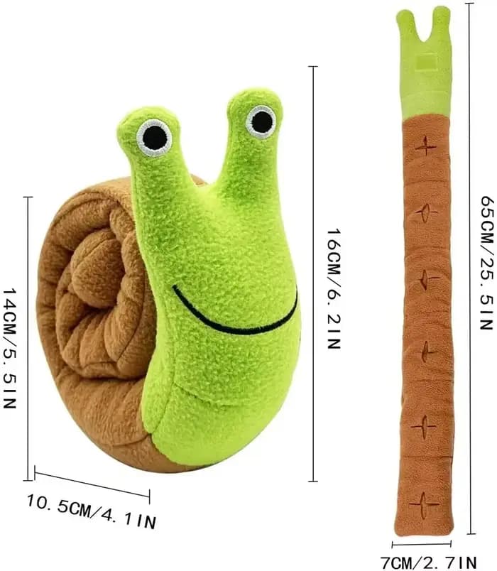 Jouets interactifs pour chiens et chats : jouets à couiner en peluche en forme d'escargot pour le re