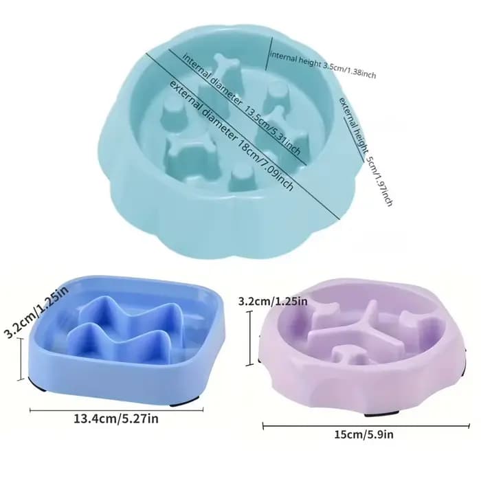 Bol carré d'alimentation lente pour animaux de compagnie, Anti-étouffement, Puzzle pour chien, bol d