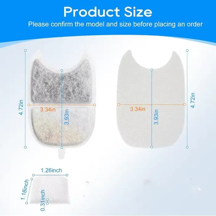 Paquet de 8 filtres + éponges filtre de fontaine d'eau pour animaux de compagnie de remplacement pou