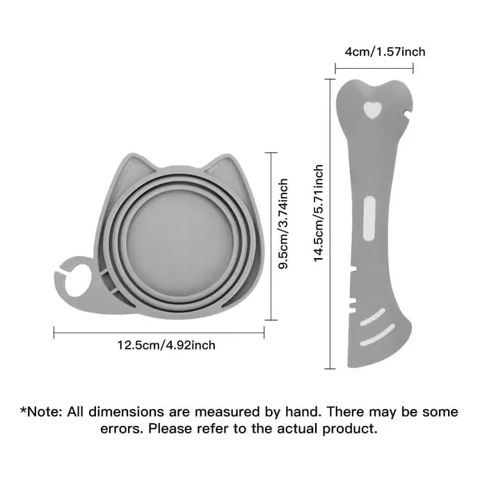 Ensemble couvercle et cuillère de nourriture pour chat en Silicone, cuillère d'alimentation multifon