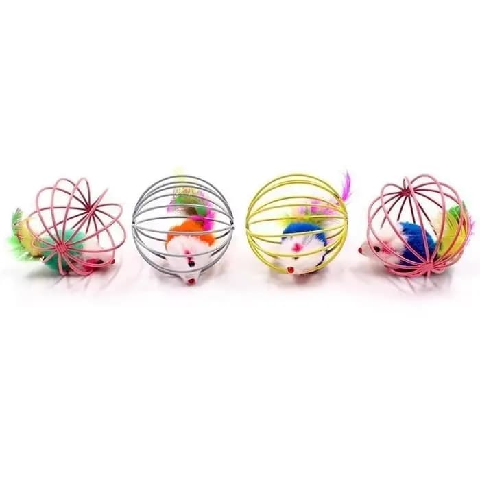 Souris en cage amusante, jouet pour animaux de compagnie, boule de Rat pour chat, chien, nouveauté, 