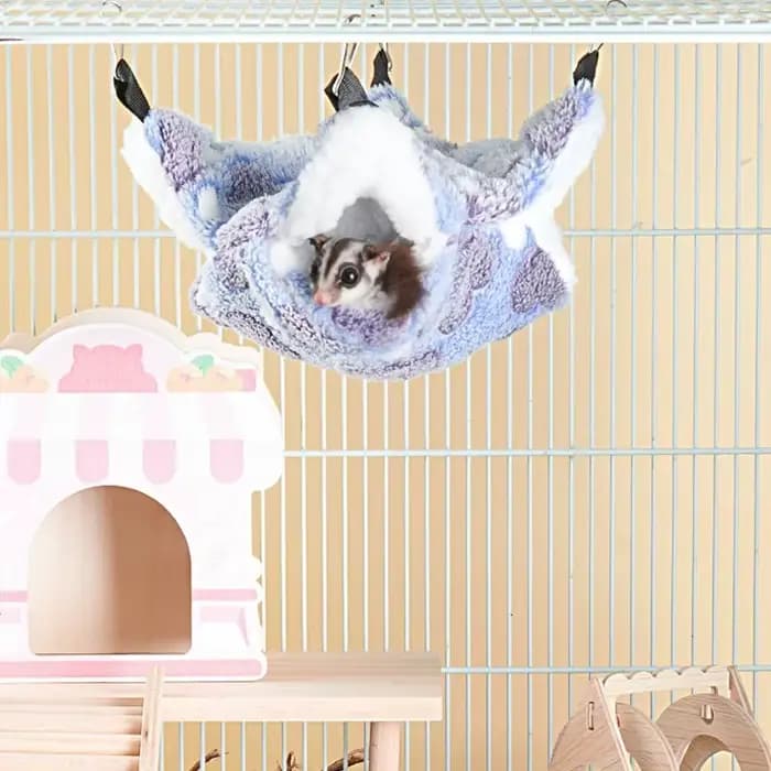 Hamac pour Hamster, petit lit suspendu pour animaux de compagnie, Double chaud et épais, écureuil vo