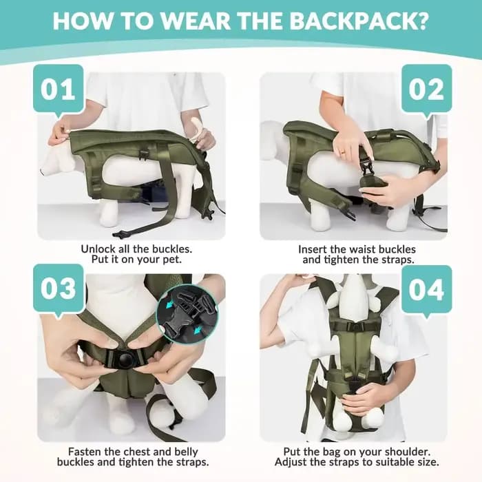 Sac à dos de transport pour animaux de compagnie, pour chiens et chats, éponge épaisse, avant pour a