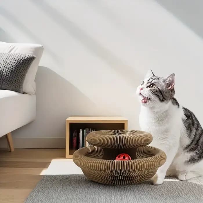 Gratte-chat en carton torsadé durable – Jouet de jeu interactif, comprend la nature, le divertisseme