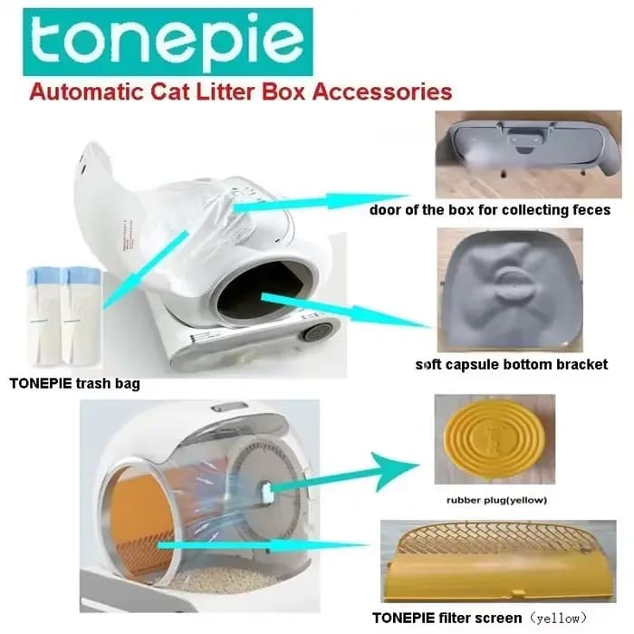 Tampon en Silicone pour TONEPIE, bac à litière automatique pour chat, accessoires, porte poubelle, C