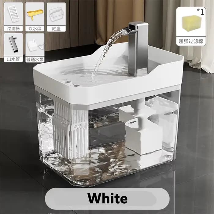 Fontaine d'eau pour chat 1,5 l, filtre automatique, distributeur d'eau USB, filtre de Circulation en