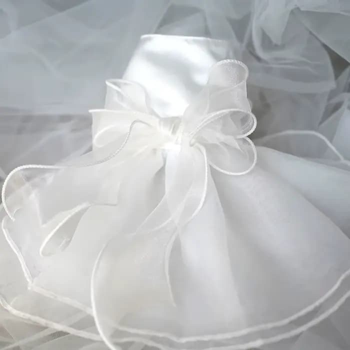 Robe de Mariée Blanche pour Petits Chiens, Tenue d'Été pour Animaux de Compagnie, Chiot et Chat