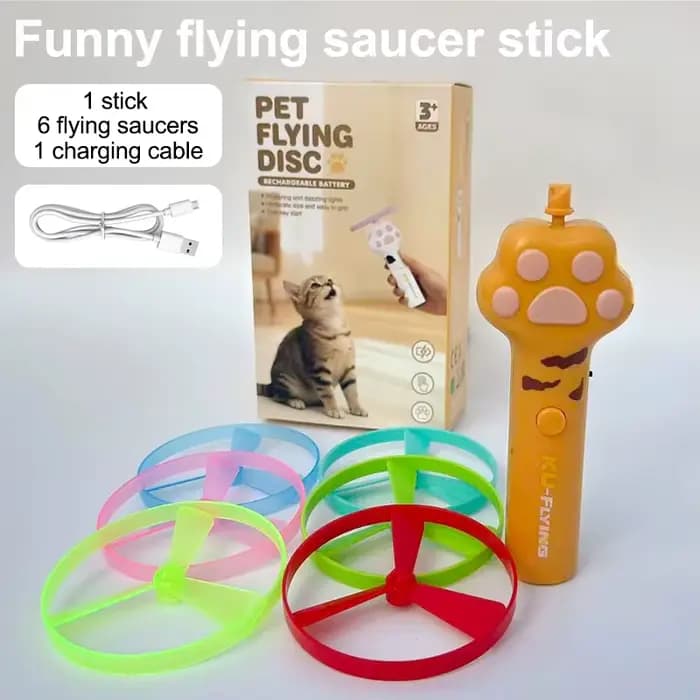 Jouet interactif amusant pour chat, lanceur de mini-frisbees pour chaton, pistolet de tir pour jeux 