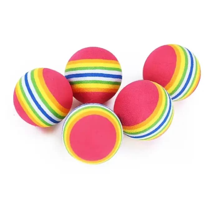 10 pièces/5 pièces arc-en-ciel chat jouets balle interactive chat chien jouer à mâcher hochet balle 