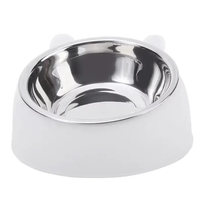 1pc chat bol belle créative incliné chaton chiot nourriture bols d'alimentation en acier inoxydable 