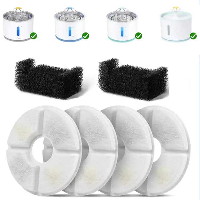 Remplacement de filtre de fontaine d'eau pour chat, ensemble de filtres à charbon ronds 4/8/12 pièce
